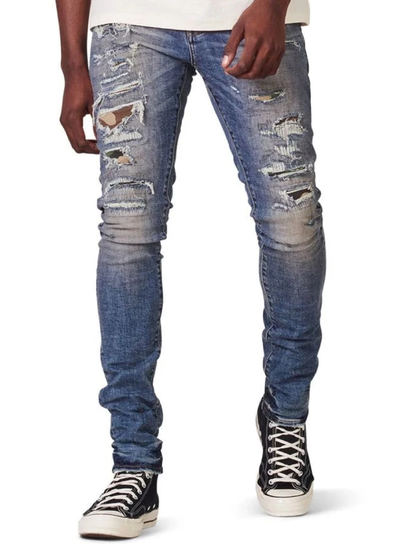 Shop All Purple-Brand Jeans - Mid Indigo Camo Repair - P001 4 Shop All Purple-Brand Jeans - Mid Indigo Camo Repair - P001