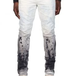 Shop All Purple-Brand Jeans - White Coated Dark Hem - P002