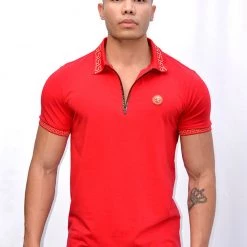 Rising Revolt T-Shirt - Blerioz Polo - Red - RRP2004 Shop All