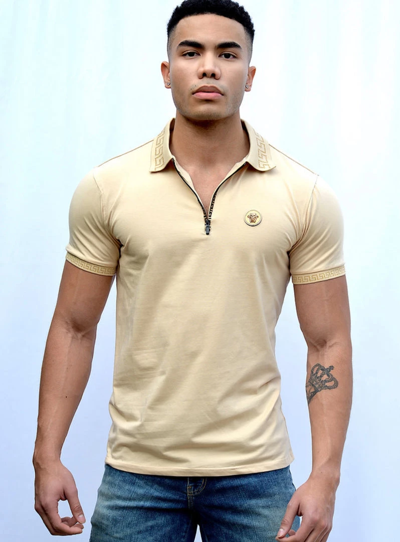 Rising Revolt T-Shirt - Blerioz Polo - Beige - RRP2004 1 Rising Revolt T-Shirt - Blerioz Polo - Beige - RRP2004