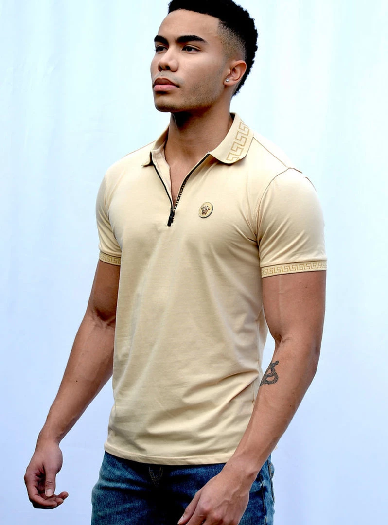 Rising Revolt T-Shirt - Blerioz Polo - Beige - RRP2004 2 Rising Revolt T-Shirt - Blerioz Polo - Beige - RRP2004