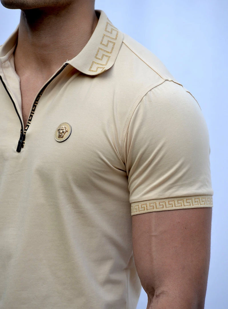 Rising Revolt T-Shirt - Blerioz Polo - Beige - RRP2004 3 Rising Revolt T-Shirt - Blerioz Polo - Beige - RRP2004