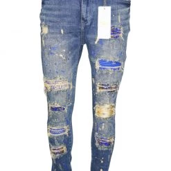 Ferrari Massari Jeans - Bandana Drip Gold - Blue