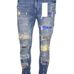 Ferrari Massari Jeans - Bandana Drip Gold - Blue
