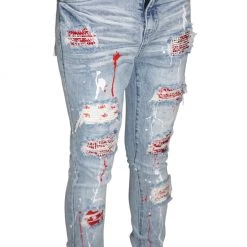 Shop All Ferrari Massari Jeans - Bandana Drip Red - Light Blue