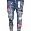 Ferrari Massari Jeans - Samurai Drip - Blue With Red And White