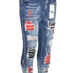 Ferrari Massari Jeans - Samurai Drip - Blue With Red And White