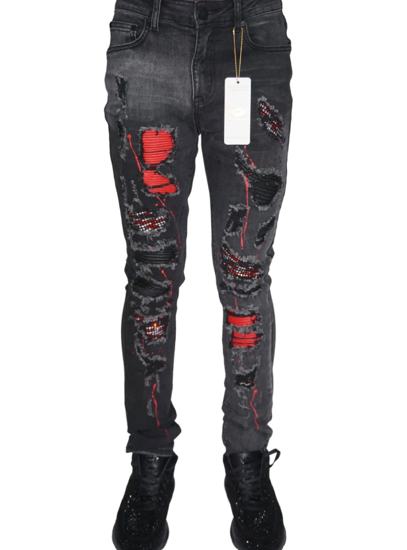 Shop All Ferrari Massari Jeans - Samurai Drip Red - Black 3 Shop All Ferrari Massari Jeans - Samurai Drip Red - Black