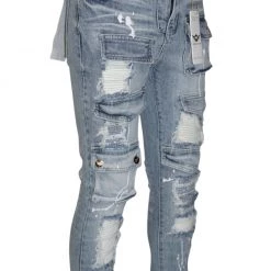 Ferrari Massari Jeans - Drippen Solider White - Light Blue Shop All