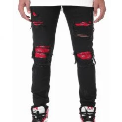 Shop All KDNK Jeans - Paisley Patched - Black - KNB3191