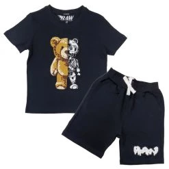 Rawyalty Kids Short Set - Teddy Robot - Black - RKC-000 Shop All