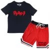 Rawyalty Kids Short Set - RAW Drip - Black And Red - RKC-000
