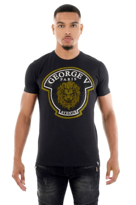 Shop All George V T-Shirt - GV Lion - Black-Yellow - GV-2393 1 Shop All George V T-Shirt - GV Lion - Black-Yellow - GV-2393