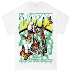 New Arrivals L.O.V.E Apparel T-Shirt - Butterfly Skull - White