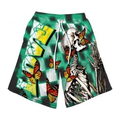 New Arrivals L.O.V.E Apparel Shorts - Butterfly Skull - Black