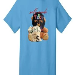 DripDrop T-Shirt - Self Made Teddy - Aqua Blue - DM1144 Shop All