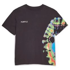 Purple-Brand T-shirt - Black Multi Tie Dye - P104