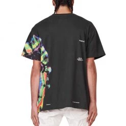 Purple-Brand T-shirt - Black Multi Tie Dye - P104