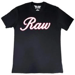 Rawyalty T-Shirt - Raw 2 - White Cursive Chenille On Black New Arrivals