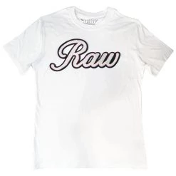 Rawyalty T-Shirt - Raw 2 - White Cursive Chenille On White New Arrivals