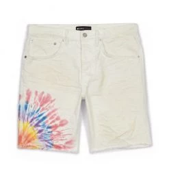 Purple-Brand Shorts - Multicolour Tie Dye White - P020 Shop All