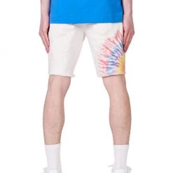 Purple-Brand Shorts - Multicolour Tie Dye White - P020 Shop All