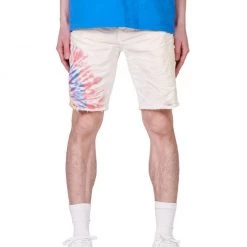 Purple-Brand Shorts - Multicolour Tie Dye White - P020 Shop All