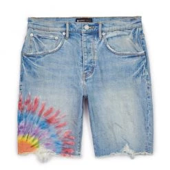 Shop All Purple-Brand Shorts - Multicolour Tie Dye Indigo - P020