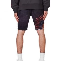 Shop All Purple-Brand Shorts - Multicolour Tie Dye Black - P020