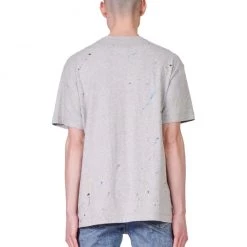 Purple-Brand T-shirt - Heather Grey Stencil Logo W/Paint - P104 Shop All