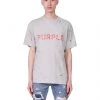 Purple-Brand T-shirt - Heather Grey Stencil Logo W/Paint - P104 Shop All