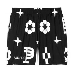 Purple-Brand Swim Shorts - Black Jumbo Monogram - P504 Shop All