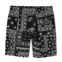 Purple-Brand Swim Shorts - Black Paisley - P504