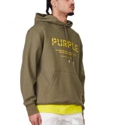 Purple-Brand Hoodie - French Terry Military Stencil Logo - P410