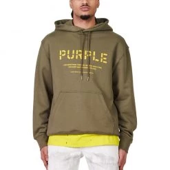 Purple-Brand Hoodie - French Terry Military Stencil Logo - P410