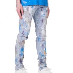 Purple-Brand Jeans - Paint Over Light Bleach Jacquard Monogram - P001