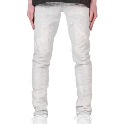 Purple-Brand Jeans - Cream Sprayed Reflective Paint - P001