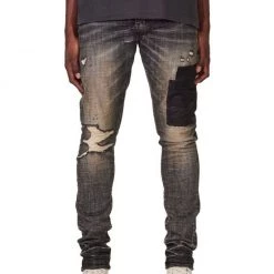 Shop All Purple-Brand Jeans - Grey Black Patched - P001