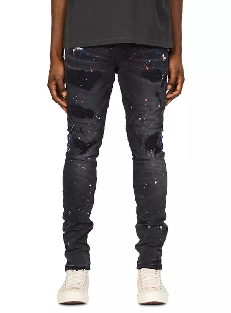 Purple-Brand Jeans - Black Wash Paint Splattered - P001 Shop All 1 Purple-Brand Jeans - Black Wash Paint Splattered - P001 Shop All
