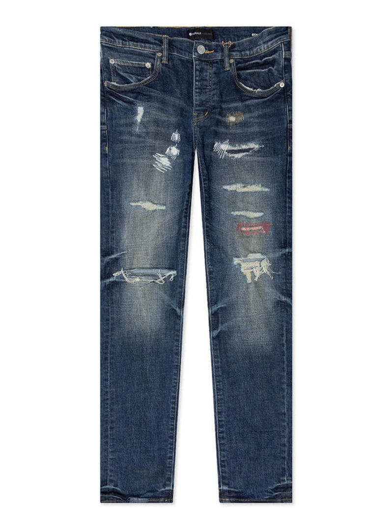 Purple-Brand Jeans - Midnight Indigo Multi Repair - P001 1 Purple-Brand Jeans - Midnight Indigo Multi Repair - P001