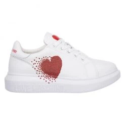 Shop All Moschino Shoes - Women's Sneakers With Heart - White - JA15154G1EIA0100