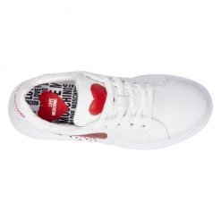 Shop All Moschino Shoes - Women's Sneakers With Heart - White - JA15154G1EIA0100