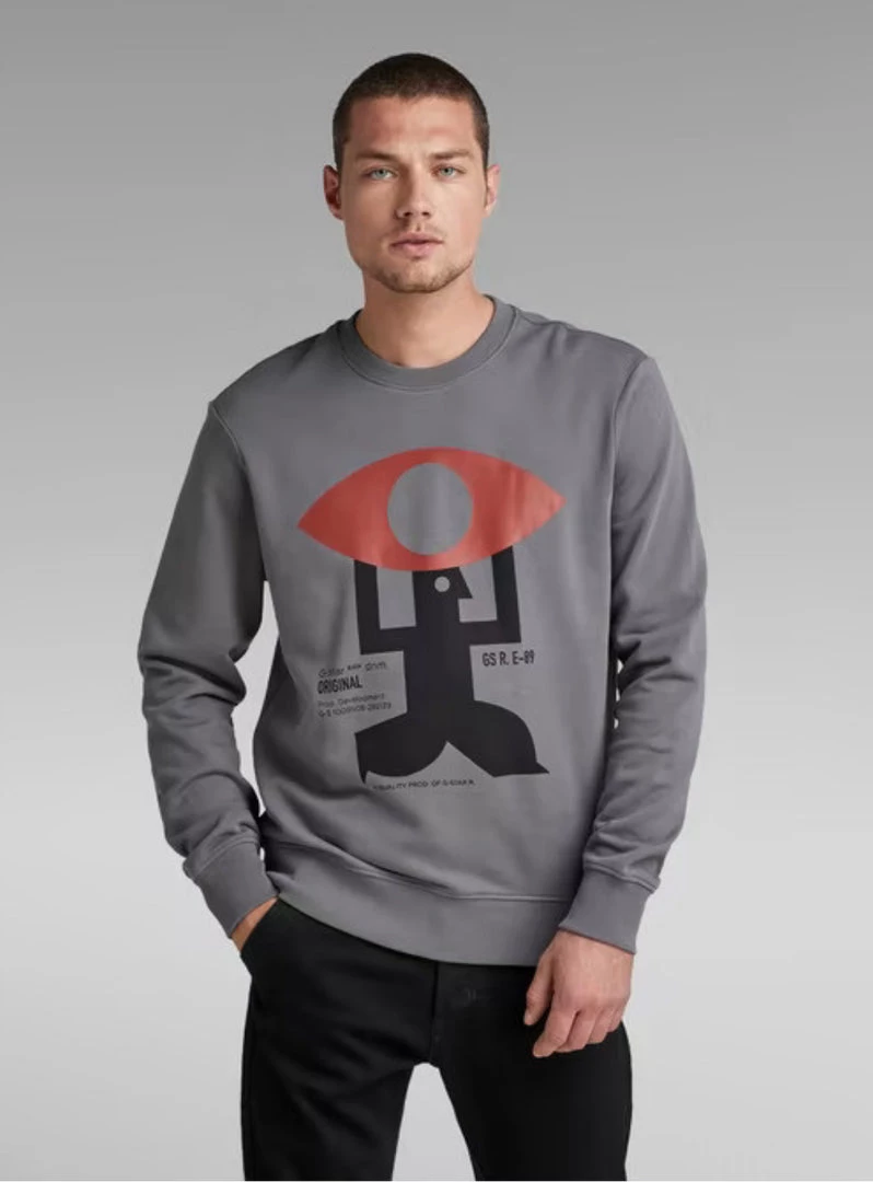 G-Star Sweater - Graphic Crew - Granite - D21164-B782-1468 2 G-Star Sweater - Graphic Crew - Granite - D21164-B782-1468