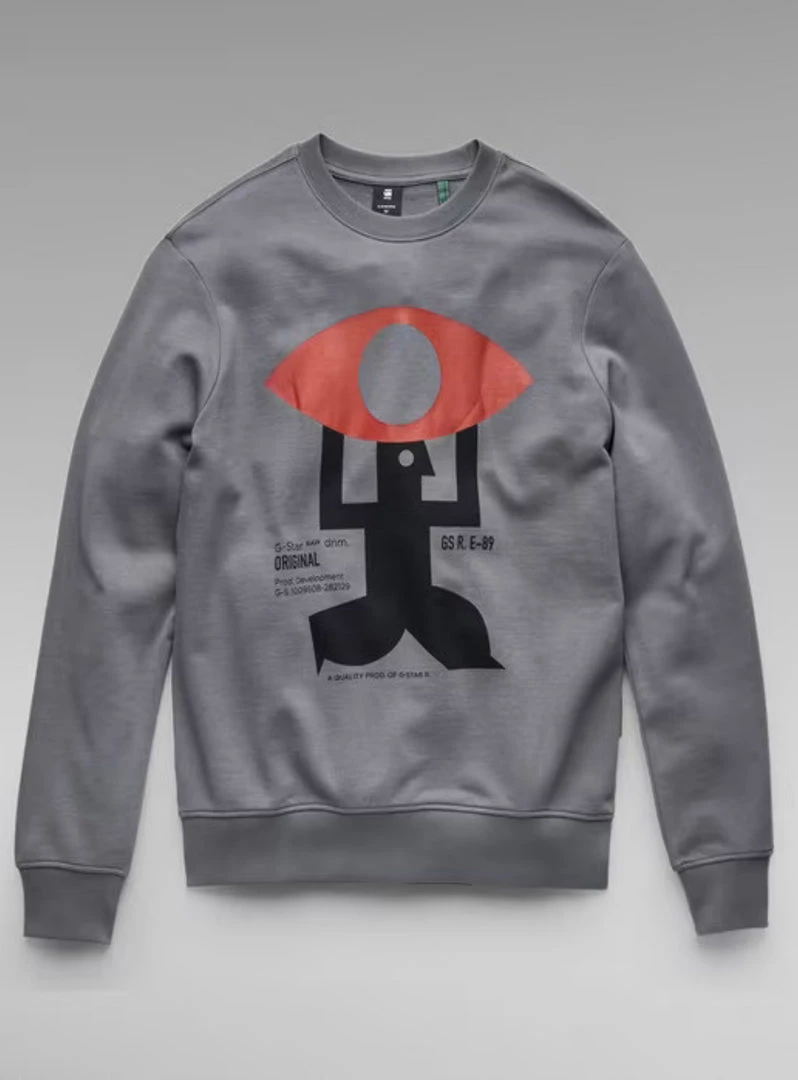 G-Star Sweater - Graphic Crew - Granite - D21164-B782-1468 1 G-Star Sweater - Graphic Crew - Granite - D21164-B782-1468