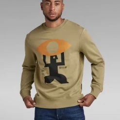 Shop All G-Star Sweater - Graphic Crew - Fresh Army Green - D21164-B782-9822