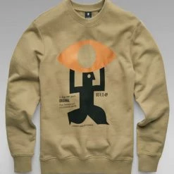 Shop All G-Star Sweater - Graphic Crew - Fresh Army Green - D21164-B782-9822