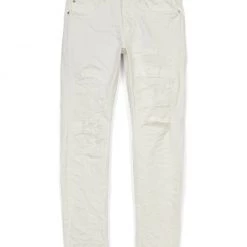 Shop All Purple-Brand Jeans - White Four Pocket Destroy W Silicone Outline - P001