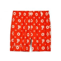 Purple-Brand Swim Shorts - Red Monogram - P504