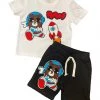 New Arrivals Rawyalty Kids Short Set - Space Teddy - White And Black - RKC-000