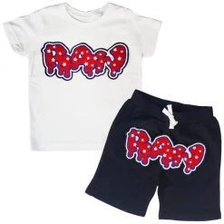 New Arrivals Rawyalty Kids Short Set - Raw Stars - White And Black - RKC-000